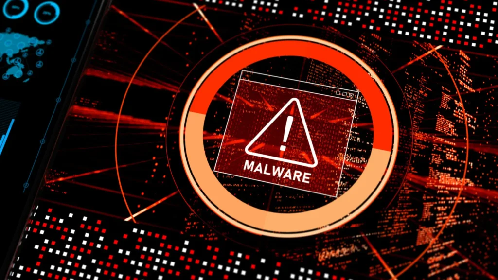 Abstract Warning of a detected malware program